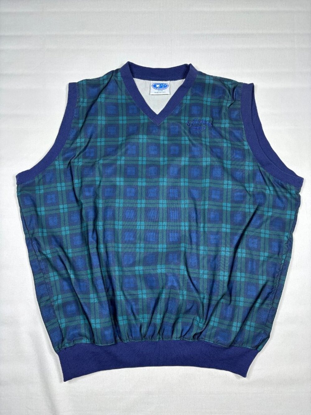 RARE Vintage Callaway Golf Windbreaker Vest Mens 2XL Plaid Durepel Burlington